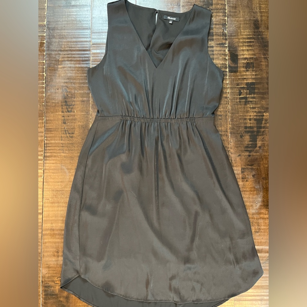 Black Silk Madewell Midi Dress